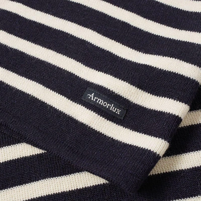 Shop Armor-lux 2915 Fouesnant Stripe Crew Knit In Blue