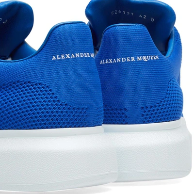 Shop Alexander Mcqueen Wedge Sole Knit Sneaker In Blue