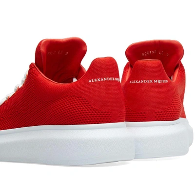 Shop Alexander Mcqueen Wedge Sole Knit Sneaker In Red