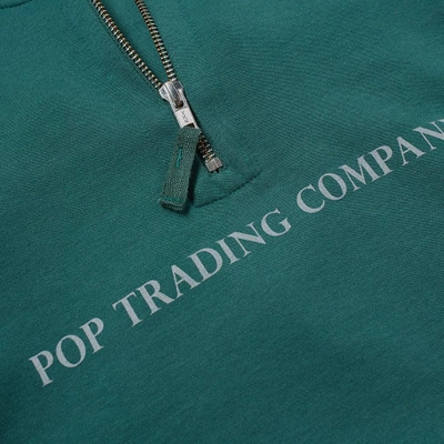 Shop Pop Trading Company Pop Trading Company Logo Half Zip Sweat In Green