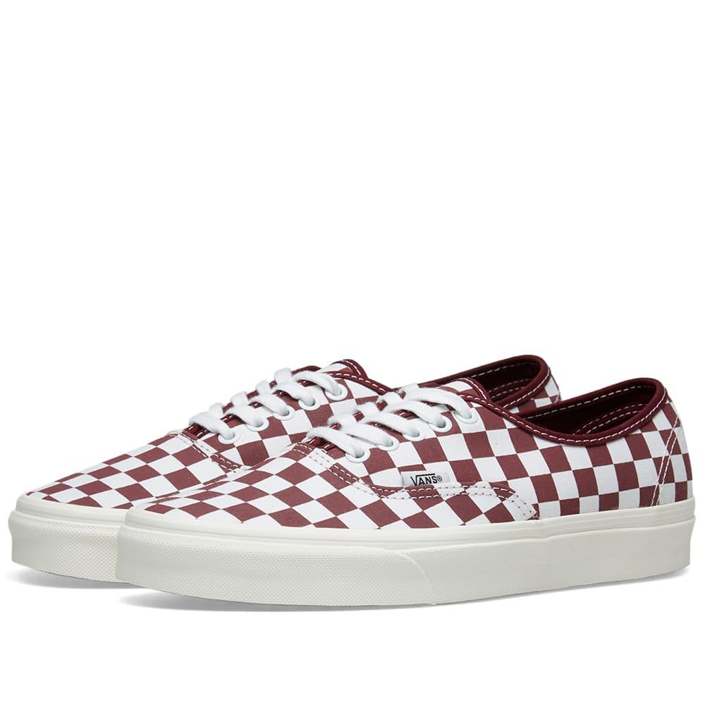 vans burgundy checkered