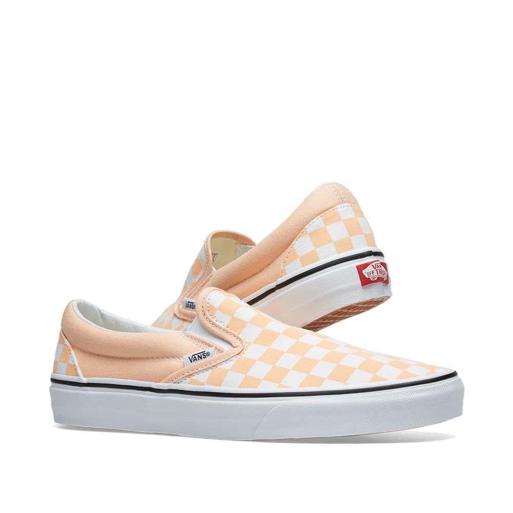 checkerboard vans orange
