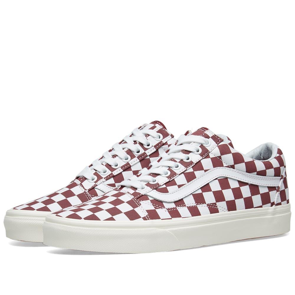 burgundy checkered vans