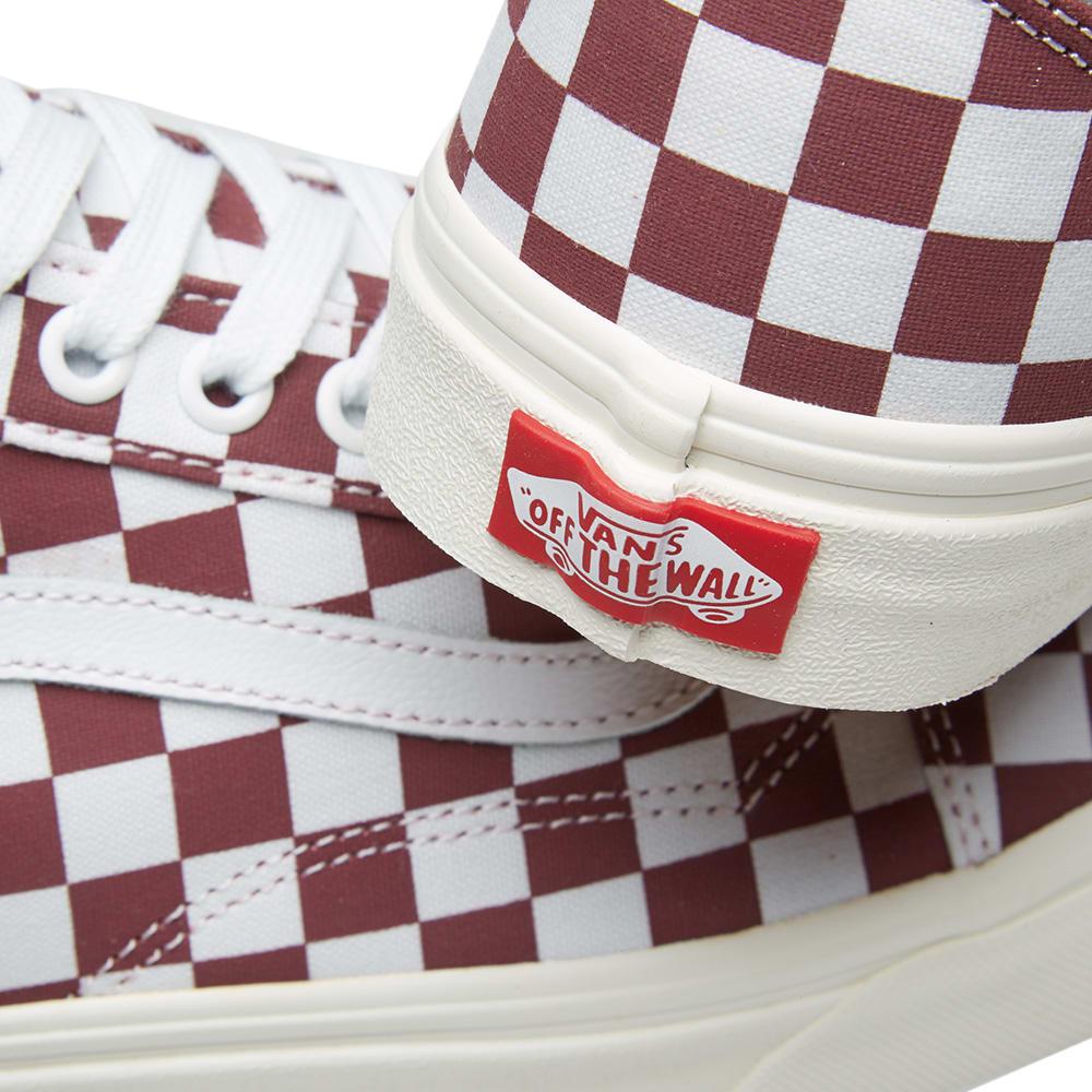 checkered vans maroon
