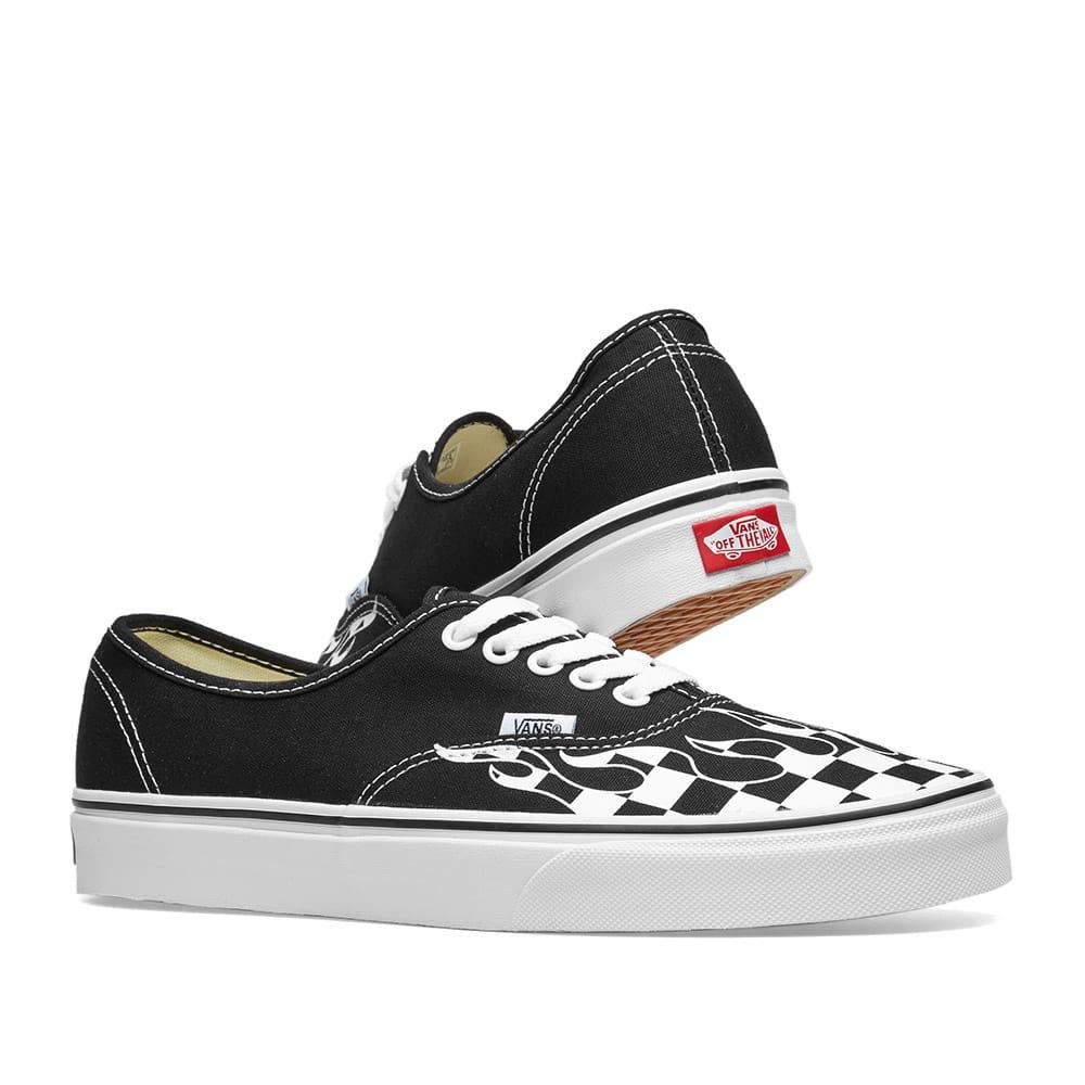vans authentic checker flame shoes