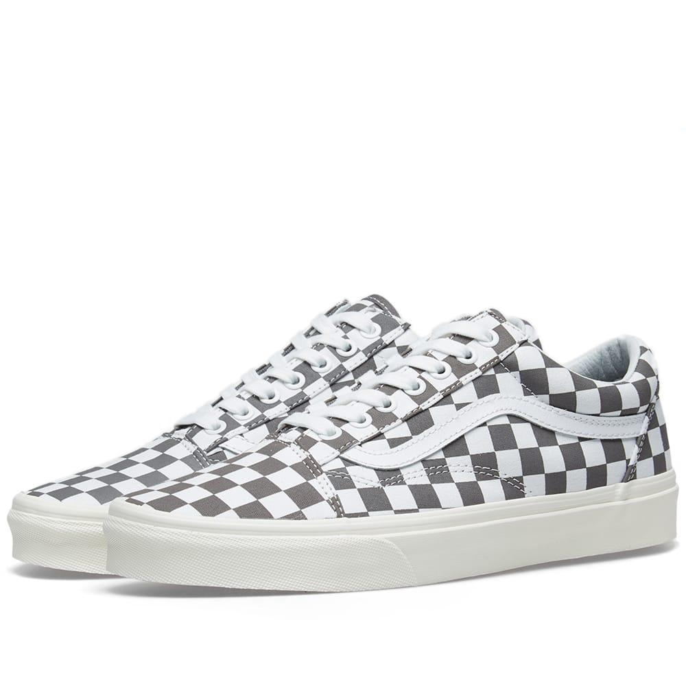 vans old skool checkered grey