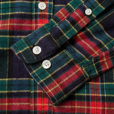 Shop Portuguese Flannel Scotch Button Down Check Shirt In Red
