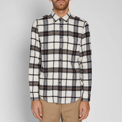 Shop Portuguese Flannel Marco Check Overshirt In Neutrals