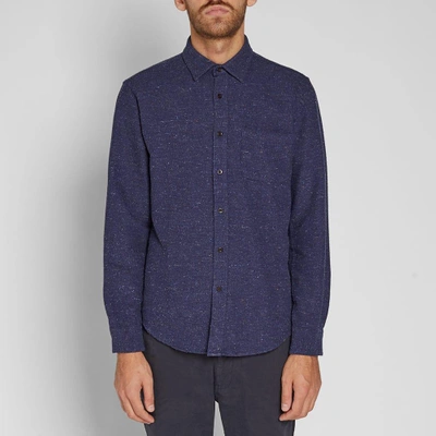 Shop Portuguese Flannel Rude Nep Shirt In Blue