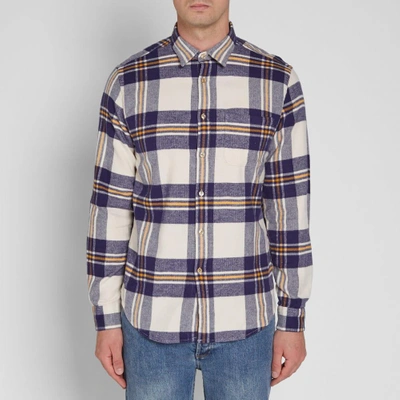 Shop Portuguese Flannel Woodstock Check Shirt In Neutrals