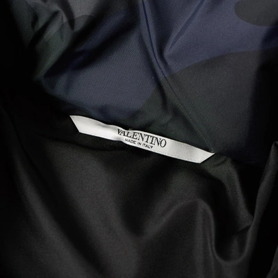 Shop Valentino Camo Down Jacket In Black