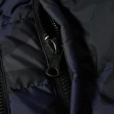 Shop Valentino Camo Down Jacket In Black