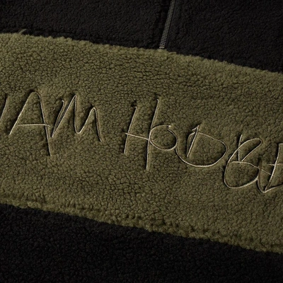 Shop Liam Hodges Hand Written Half Zip Fleece In Black