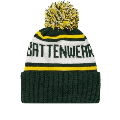 Shop Battenwear Logo Beanie In Green