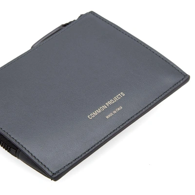 Shop Common Projects Soft Leather Zipper Wallet In Grey