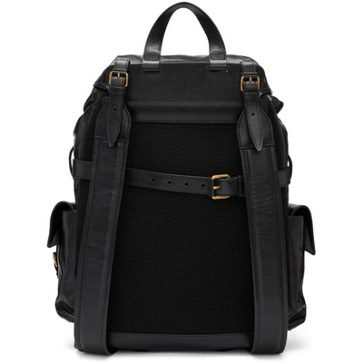 Shop Gucci Black Multi Pocket Flap Backpack In 1000 Black