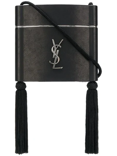 Shop Saint Laurent Monogram Shoulder Bag In Black