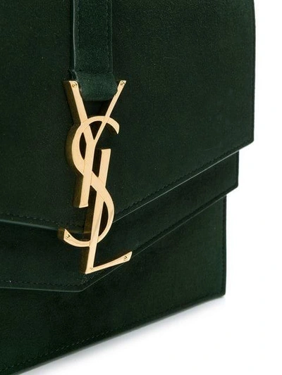 Shop Saint Laurent Monogram Collège Shoulder Bag In Green