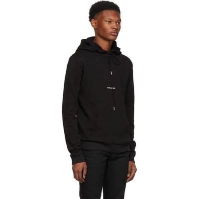 Shop Saint Laurent Black Rive Gauche Logo Hoodie