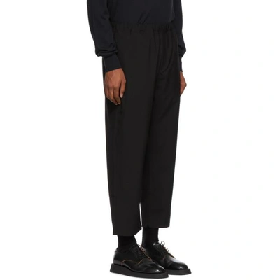 Shop Oamc Black Wool Cropped Trousers