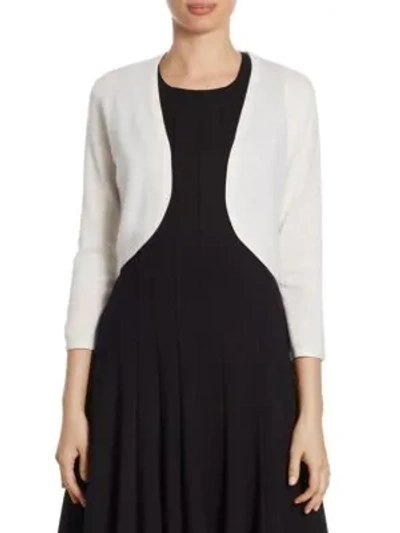 Shop Saks Fifth Avenue Collection Cropped Cashmere Bolero In Snow