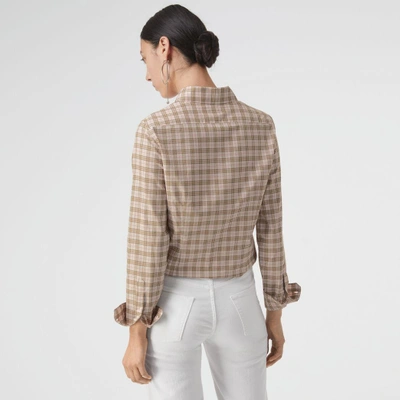 Burberry Checked Cotton Shirt In Pink | ModeSens