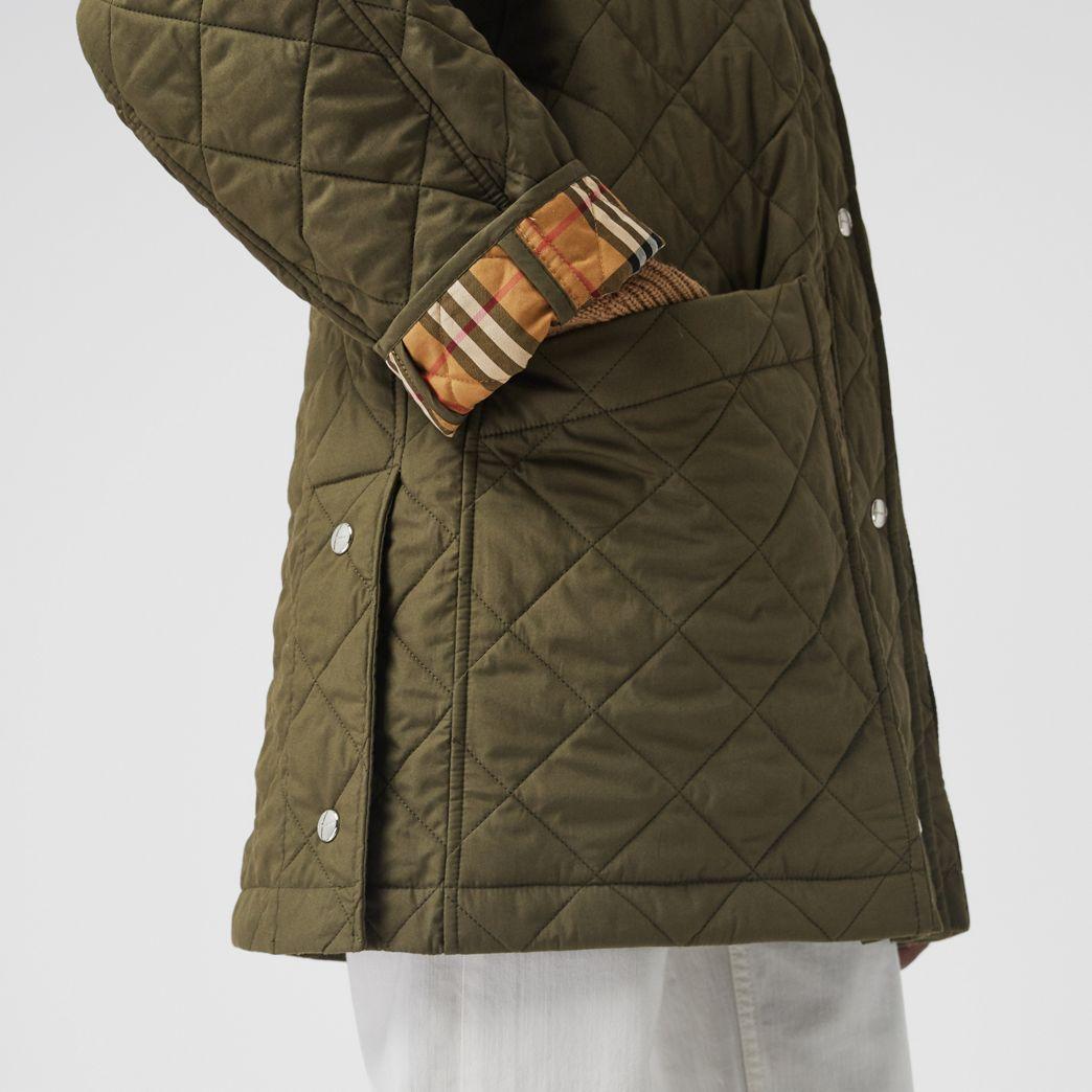 diamond quilted oversized hooded parka