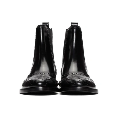 Shop Dolce & Gabbana Dolce And Gabbana Black Nappa Brogue Boots In 80999 Black