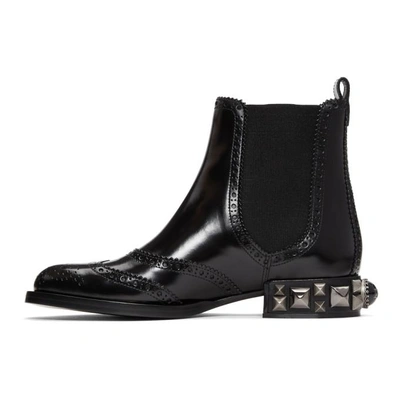 Shop Dolce & Gabbana Dolce And Gabbana Black Nappa Brogue Boots In 80999 Black