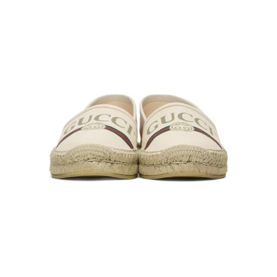 Shop Gucci White Pilar Vintage Logo Espadrille In 9074 Ivoire