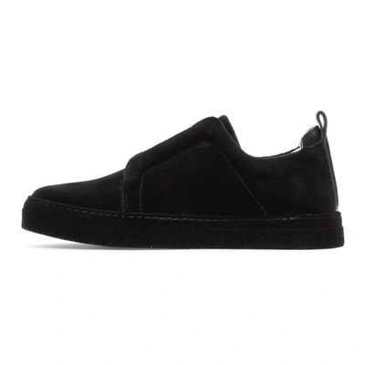 Shop Pierre Hardy Black Velvet Slider Sneakers In Black-black