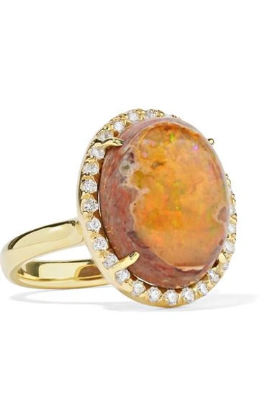 Shop Kimberly Mcdonald 18-karat Gold, Opal And Diamond Ring