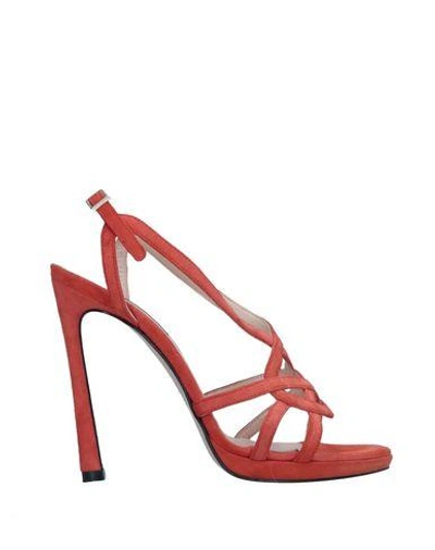 Shop Pinko Sandals In Coral