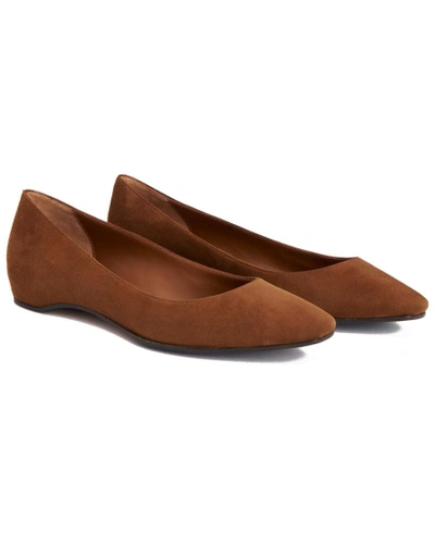 Shop Aquatalia Marcella Waterproof Suede Flat In Nocolor