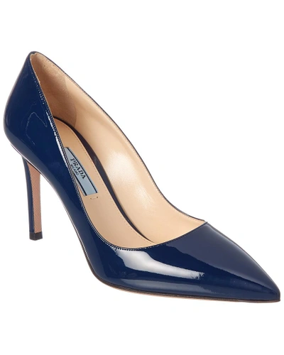 Shop Prada 110 Patent Pointy In Blue