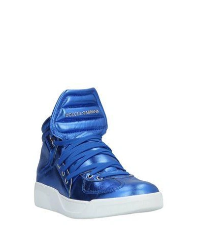 Shop Dolce & Gabbana Man Sneakers Blue Size 9 Lambskin, Calfskin