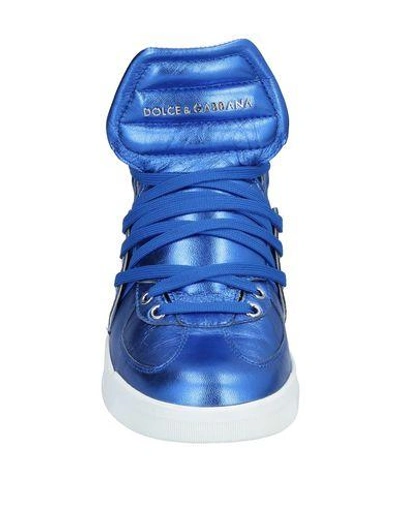 Shop Dolce & Gabbana Man Sneakers Blue Size 9 Lambskin, Calfskin