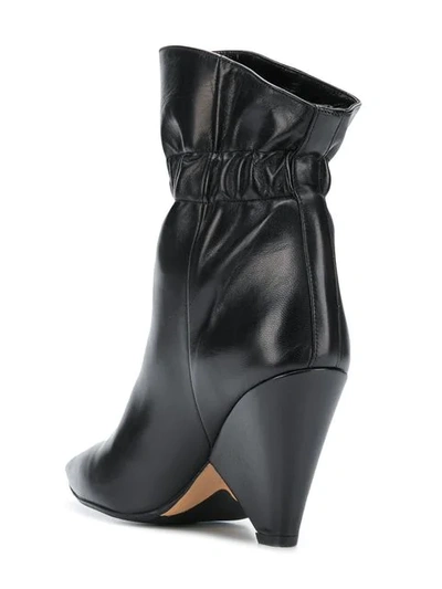 cone heel ankle boots