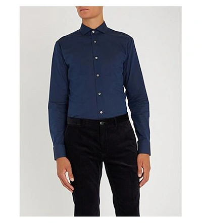 Shop Tiger Of Sweden Farrell Slim-fit Cotton Shirt In Royal Blue