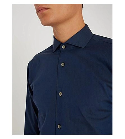 Shop Tiger Of Sweden Farrell Slim-fit Cotton Shirt In Royal Blue