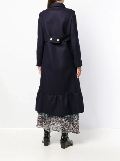 Shop Red Valentino Double-breasted Flared Coat In Blue
