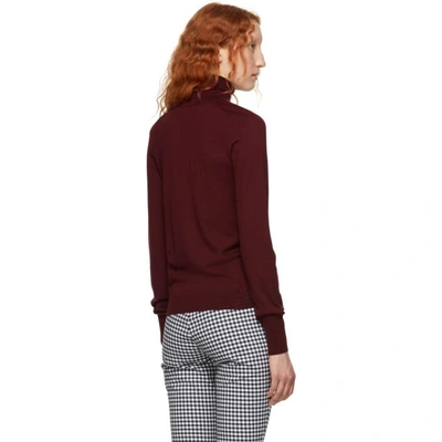 Shop Victoria Beckham Burgundy Signature Merino Turtleneck In Bordeaux