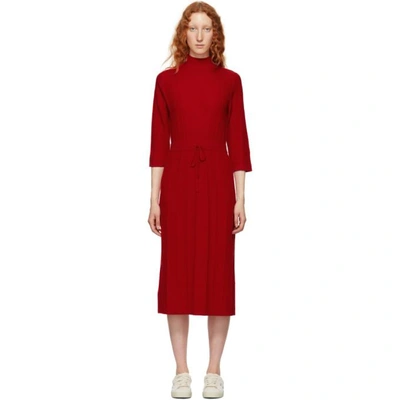 Shop Apc A.p.c. Red Viviane Knit Dress In Gaa Rouge