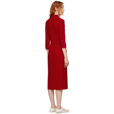 Shop Apc A.p.c. Red Viviane Knit Dress In Gaa Rouge