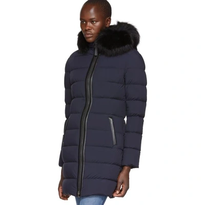 Mackage Navy Calla Matte Lightweight Down Coat ModeSens