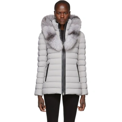 Shop Mackage Grey Kadalina-x Lightweight Down Jacket