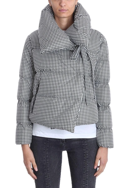 bacon houndstooth puffer jacket