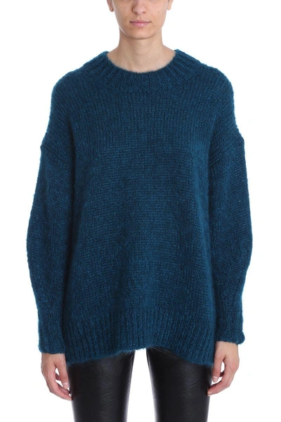 Shop Isabel Marant Idol Mohair-blend Sweater In Petroleum