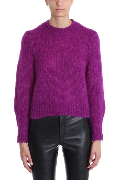 Shop Isabel Marant Ivah Purple Mohair-blend Sweater In Viola