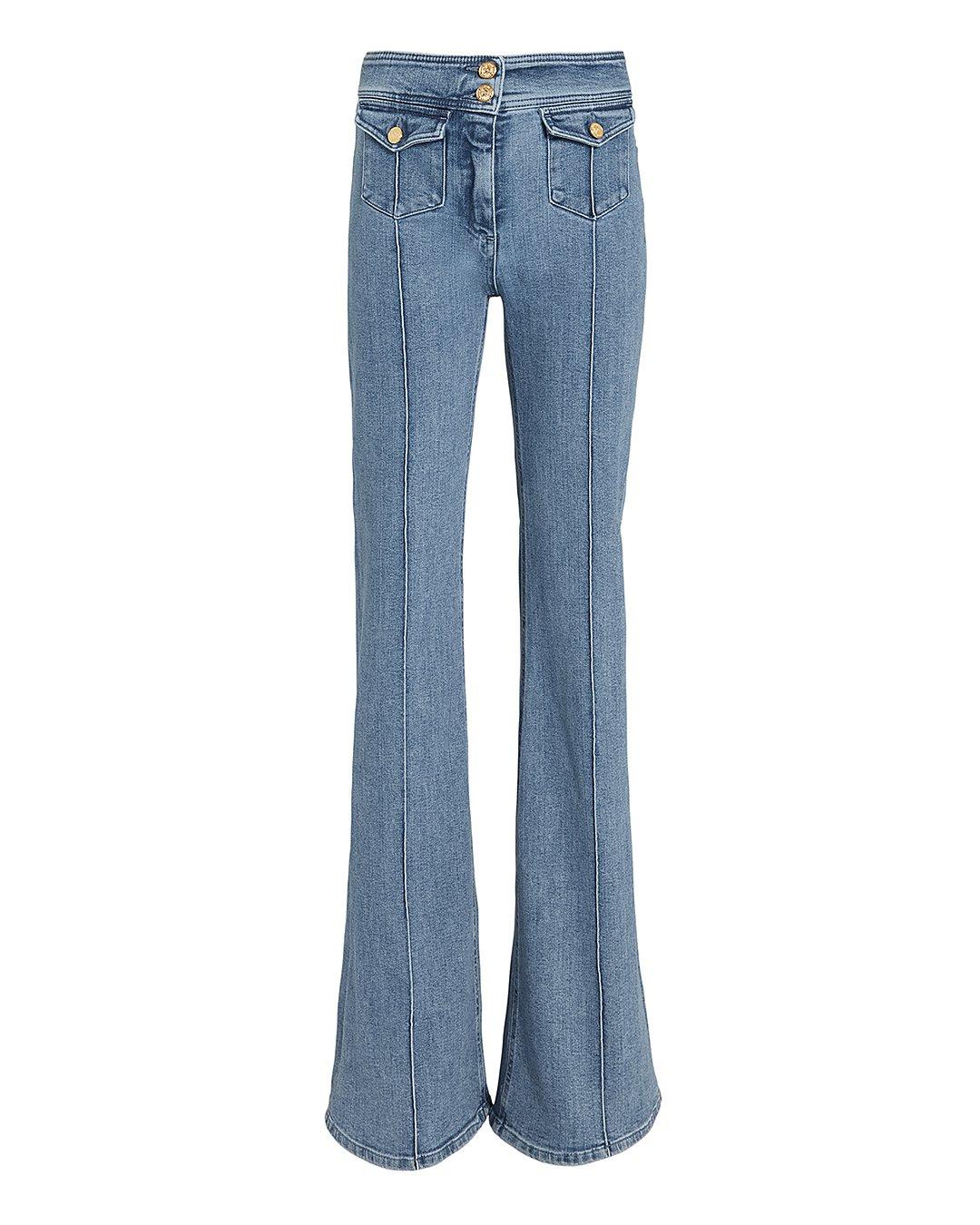 flare jeans with front seam